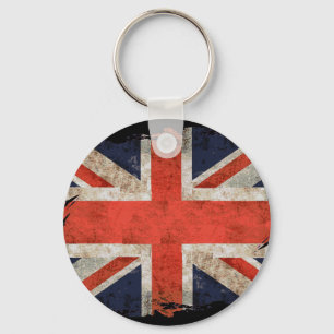 Llavero Union Jack destrozado envejecido