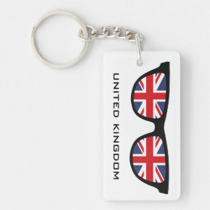 Llavero Union Jack UK Shades personalizado de texto y cade