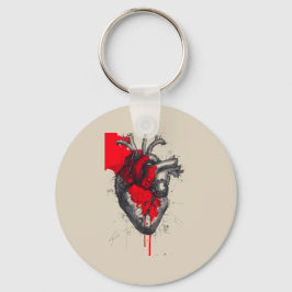 Llavero Unique Red Splatter Human Heart Keychain