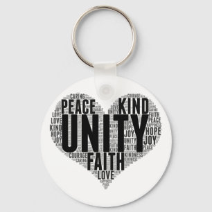 Llavero Unity Wordcloud Be Kind Stop Bulling Naranja Unity