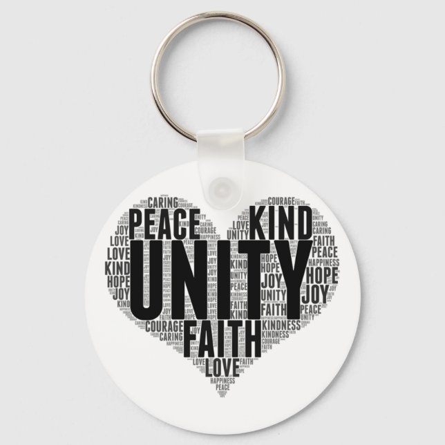 Llavero Unity Wordcloud Be Kind Stop Bulling Naranja Unity (Anverso)