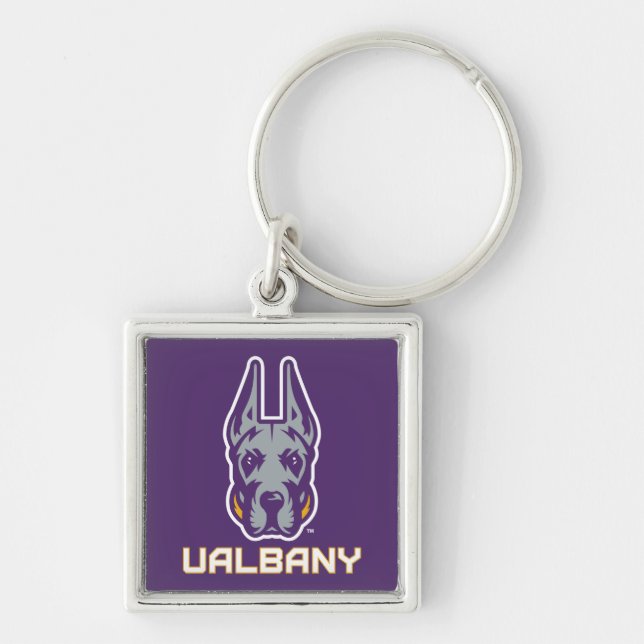 Llavero Universidad de Albany Great Danes (Frente)