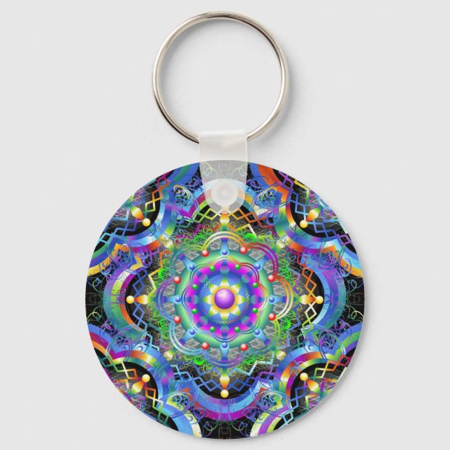 Llavero Universo Mandala Colores Psicodélicos (Anverso)