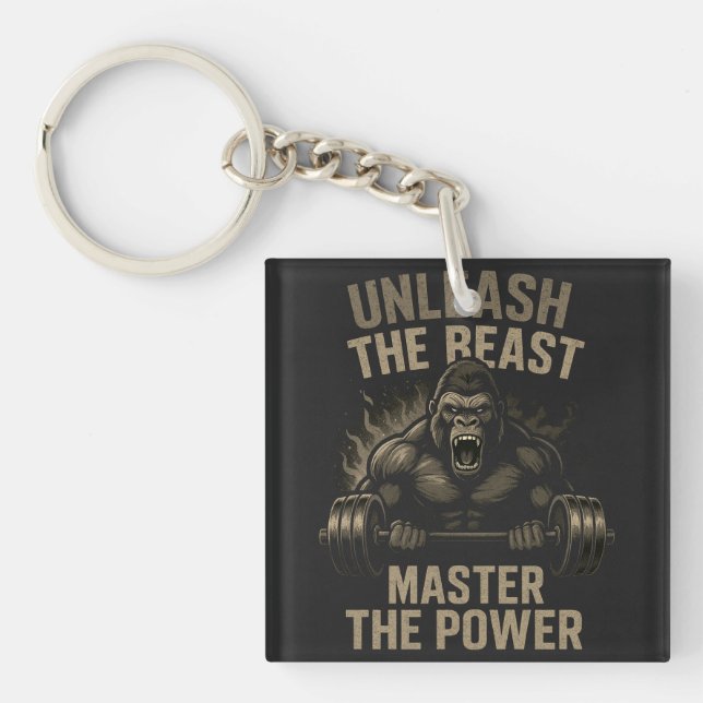 Llavero Unleash the Beast – Bodybuilding Power Muscle Gift (Frente)