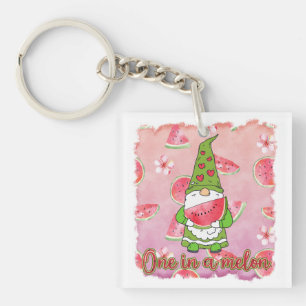 Llavero Uno en un melón   Gnome verde y sandía