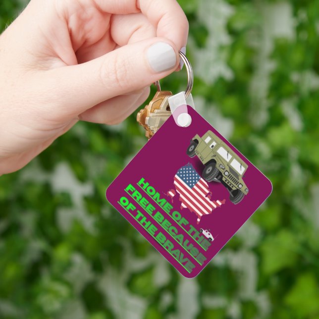 Llavero Unstoppable veterans wine colored (Mano)