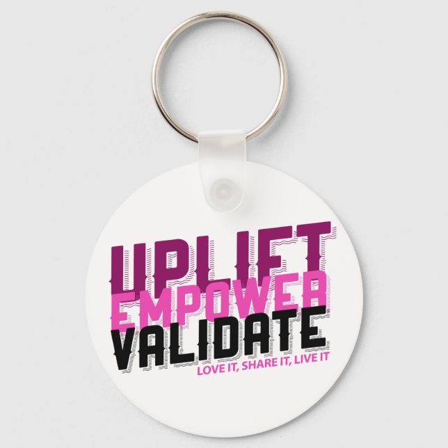 Llavero Uplift, Empower, Validate - Younique Keychain (Anverso)