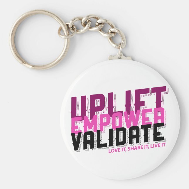 Llavero Uplift, Empower, Validate - Younique Keychain (Frente)
