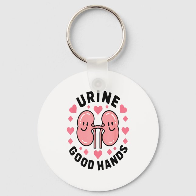 Llavero Urine Good Hands Kidney Pun Cute Cartoon Humor  (Anverso)