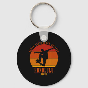 Llavero urna de patinador de Honolulu Hawai Skateboarding