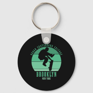Llavero Urnio de patinador de Brooklyn Nueva York Skateboa