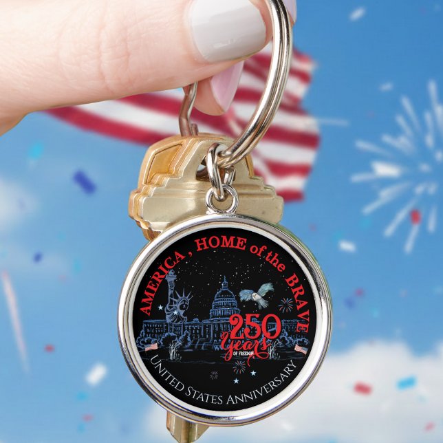 Llavero US 250 America Home of the Brave | Landmarks (US 250 America Home of the Brave  Landmarks Keychain)