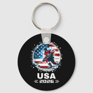 Llavero Usa 2026 Hockey Bandera Americana Mujeres Hombres