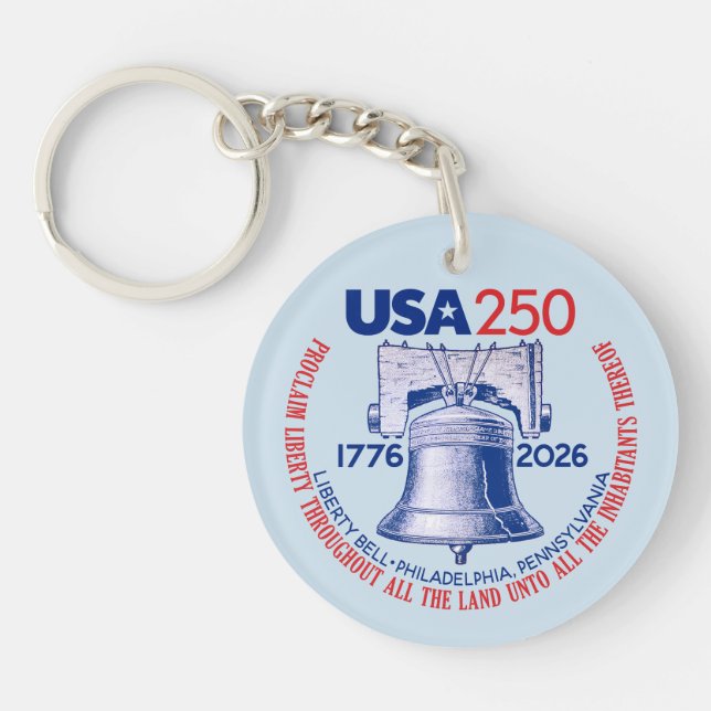 Llavero USA 250 - 1776-2026 - Liberty Bell Red White Blue (Frente)