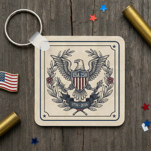Llavero USA 250 Águila Patriótica Motivo de Patrimonio ID1