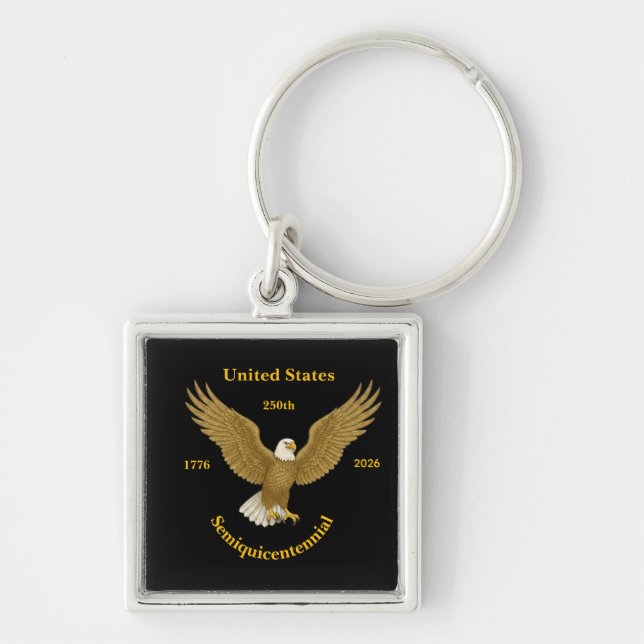 Llavero USA 250 Elegant Black With Aluminum Frame Keychain (Frente)