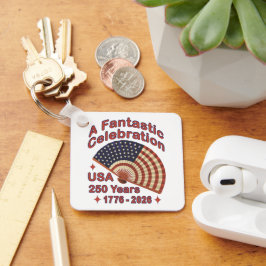 Llavero USA 250 Years Patriotic Fan Design – 1776-2026
