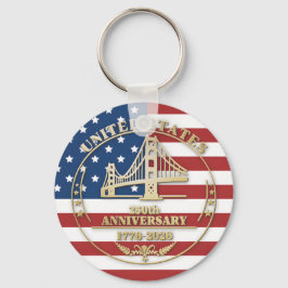 Llavero USA 250th Anniversary Golden Gate Patriotic Flag 