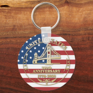 Llavero USA 250th Anniversary Golden Gate Patriotic Flag