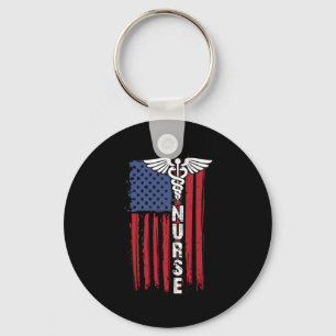 Llavero USA American Flag Patriotic Nurse Week Nursing