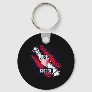 Llavero Usa Fútbol Retro Pintura Gris Usmnt Oficialmente L