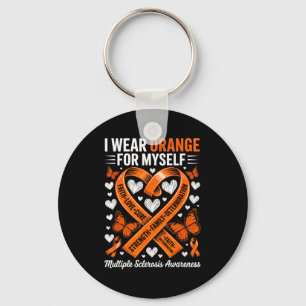 Llavero Usa naranja guerrera de esclerosis múltiple
