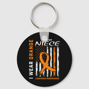 Llavero Usa Naranja Para Mi Niña Leukemia Conciencia Ameri