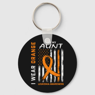 Llavero Usa Naranja Por Mi Tía Conciencia de Leucemia Amér