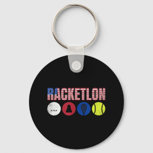 Llavero Usa Racketlon - Tenis de Mesa Bádminton Squash Ten