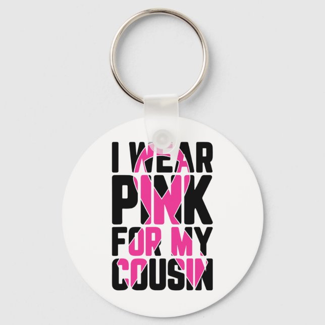 Llavero Usa Rosa Para Mi Primo Conciencia Sobre El Cáncer  (Anverso)