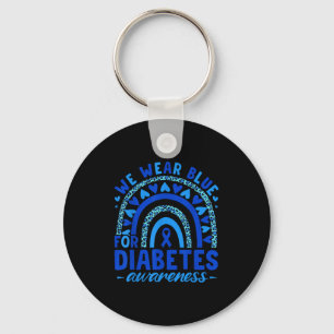 Llavero Usamos Azul Para La Diabetes Conciencia Del Corazó