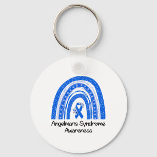 Llavero Usamos Blue Angelman's Syndrome Floral Blue Ribbo