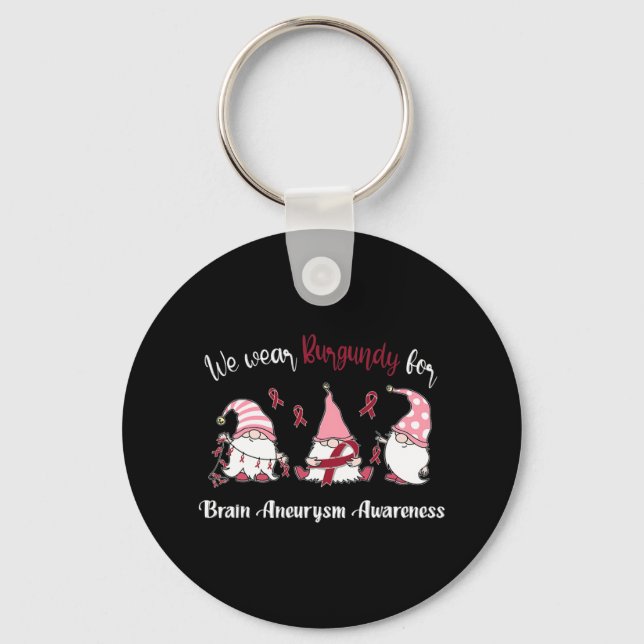 Llavero Usamos Borgoña Para Concienciar Sobre El Aneuralis (Anverso)