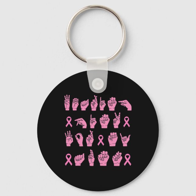 Llavero Usando Rosa Para Mi Tía Lenguaje De Rótulo Canc (Anverso)