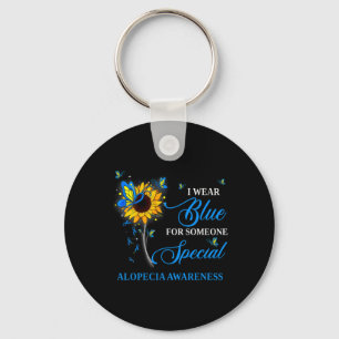 Llavero Usar Azul Para Conciencia De Alopecia Girasol 1