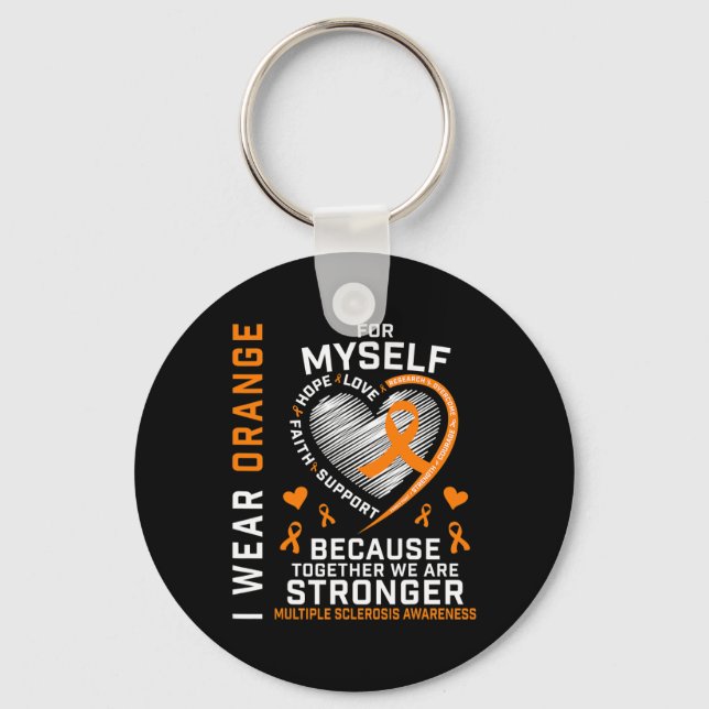 Llavero Usar Naranja Para Mí Mismo Esclerosis Múltiple Awa (Anverso)