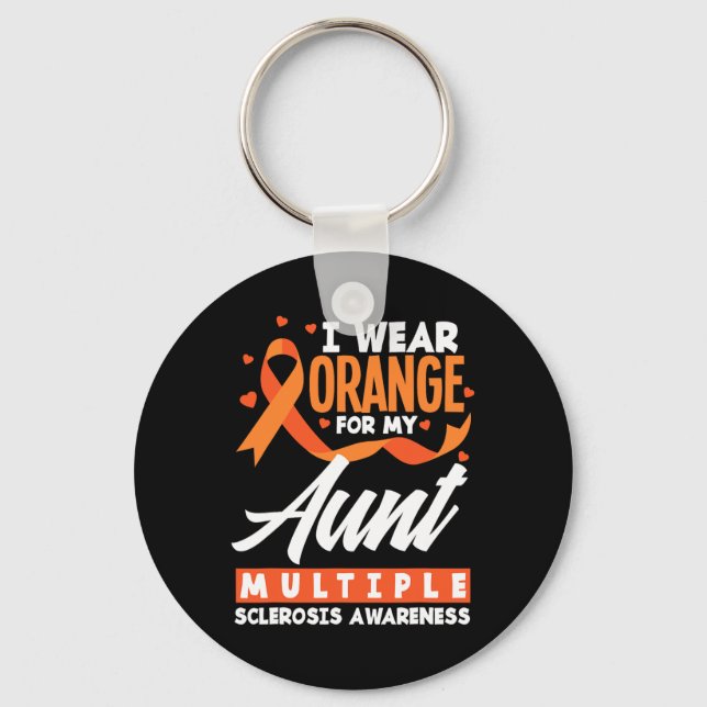 Llavero Usar Naranja Para Mi Tía Esclerosis Múltiple Aware (Anverso)