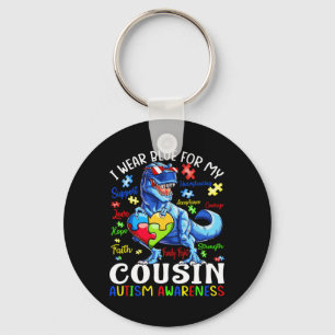 Llavero Usé Azul Para Mi Primo Autismo Conciencia Dinosau