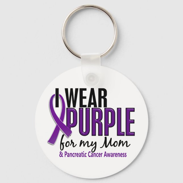 Llavero Usé Morado Para Mi Mamá 10 Cáncer Pancreático (Anverso)