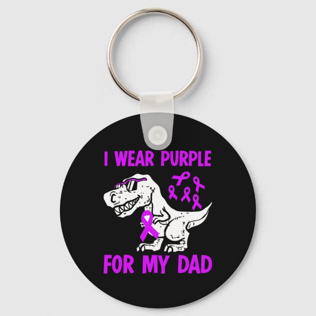 Llavero Usé Púrpura Para Mi Papá Cáncer Pancreático Novemb (Anverso)