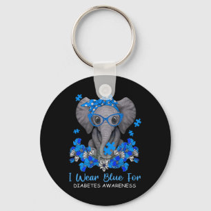 Llavero Uso Azul Para La Diabetes Concienciación Elefante