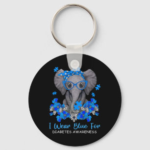 Llavero Uso Azul Para La Diabetes Concienciación Elefante