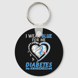 Llavero Uso Azul Para Mí Diabetes Conciencia Cinta Azul