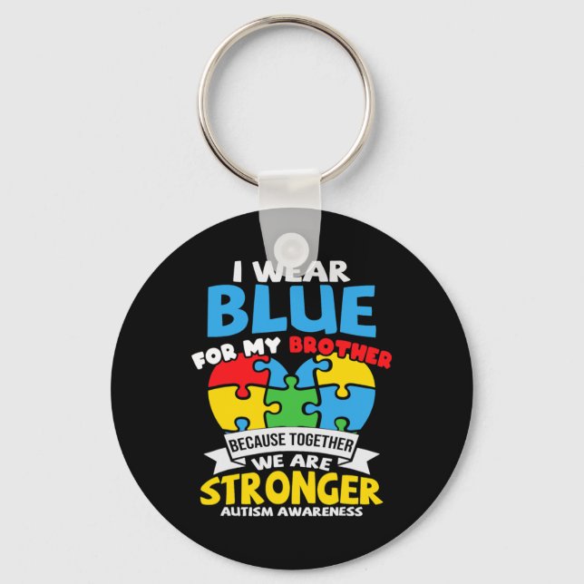 Llavero Uso Azul Para Mi Hermano Autismo Sensibilización A (Anverso)