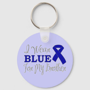Llavero Uso Azul Para Mi Hermano (Cinta De Conciencia Azul