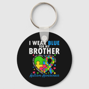 Llavero Uso Azul Para Mi Hermano Hermana De Concienciación