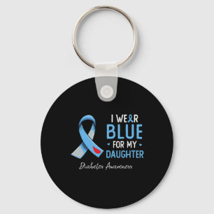 Llavero Uso azul para mi hija conciencia de la diabetes mo