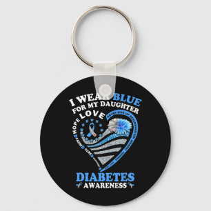 Llavero Uso Azul Para Mi Hija Diabetes Sensibilización