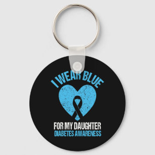 Llavero Uso Azul Para Mi Hija Diabetes Sensibilización