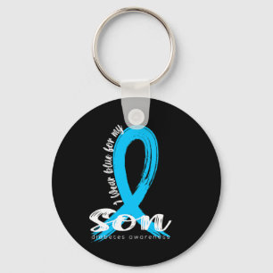Llavero Uso Azul Para Mi Hijo Diabetes Conciencia Rib Azul
